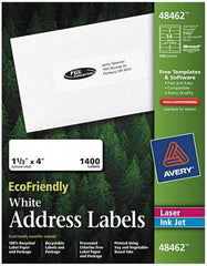 AVERY - 4" Long, White Paper Return Address Label - For Laser/Inkjet Printers - Makers Industrial Supply