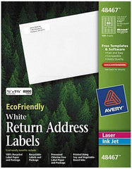 AVERY - 1-3/4" Long, White Paper Return Address Label - For Laser/Inkjet Printers - Makers Industrial Supply