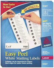 AVERY - 1" Wide x 4" Long, White Paper Shipping Label - For Laser Printers - Makers Industrial Supply