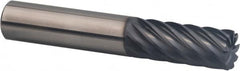 SGS - 1/2", 9 Flute, Single End, Solid Carbide, 0.09" Corner Radius End Mill - 3" OAL, 35° Helix, Right Hand Flute, 1-1/4" LOC, Right Hand Cut - Makers Industrial Supply