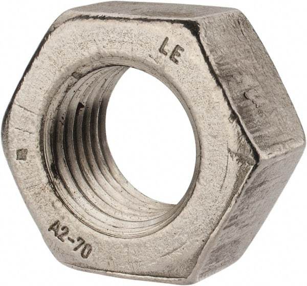 Value Collection - M33x3.50 Metric Coarse Stainless Steel Right Hand Hex Nut - 50mm Across Flats, 26mm High, Uncoated - Makers Industrial Supply