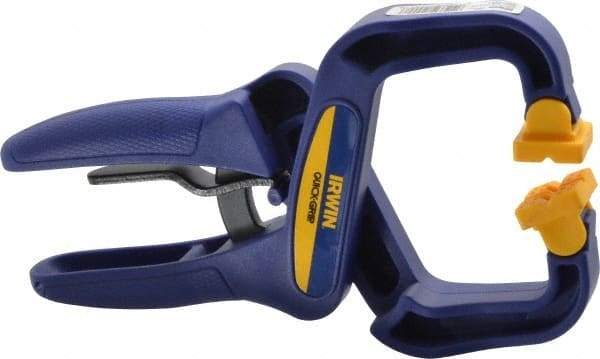 Irwin - 2" Jaw Opening Capacity, 2" Throat Depth, Spring Clamp - 50 Lb Clamping Pressure, 7-1/2" OAL - Makers Industrial Supply