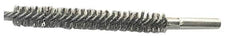 Schaefer Brush - 4" Brush Length, 3/4" Diam, Double Stem, Double Spiral Tube Brush - 6" Long, Stainless Steel, 12-24 Female Connection - Makers Industrial Supply