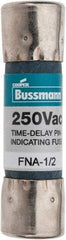 Cooper Bussmann - 250 VAC, 0.5 Amp, Time Delay Pin Indicator Fuse - Fuse Holder Mount, 1-1/2" OAL, 10 at 125 V kA Rating, 13/32" Diam - Makers Industrial Supply