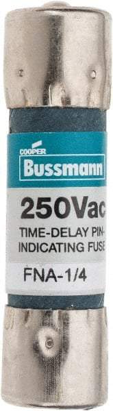 Cooper Bussmann - 250 VAC, 0.25 Amp, Time Delay Pin Indicator Fuse - Fuse Holder Mount, 1-1/2" OAL, 10 at 125 V kA Rating, 13/32" Diam - Makers Industrial Supply