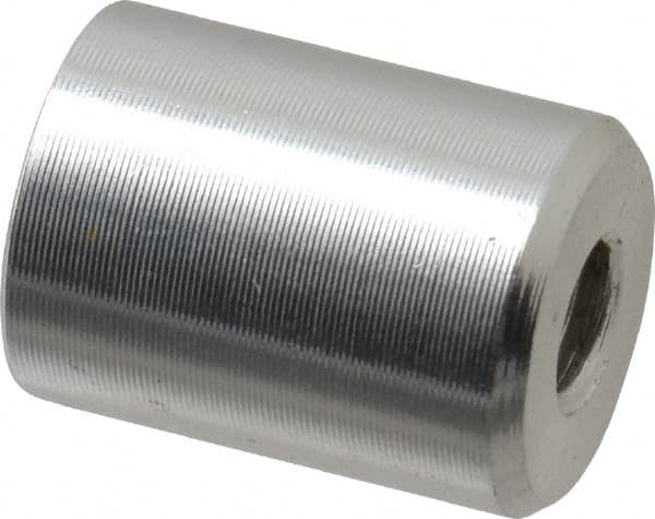 Mag-Mate - 8-32 Thread, 3/8" Diam, 1/2" High, 0.65 Lb Average Pull Force, Neodymium Rare Earth Pot Magnet - 1/4" Tapped Hole Depth, Nickel Plated, Aluminum Insulated - Makers Industrial Supply