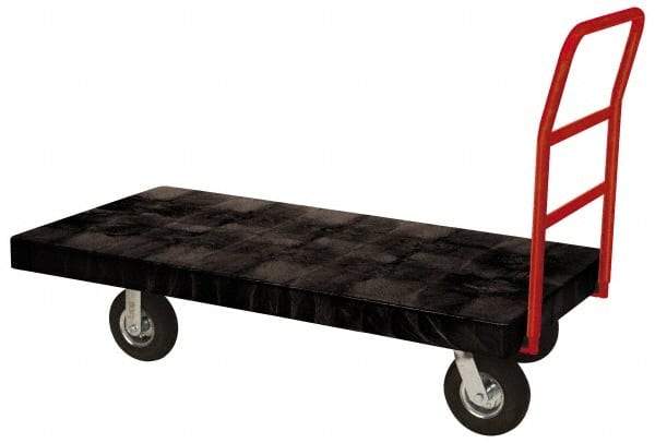 Rubbermaid - 1,200 Lb Capacity Structural Foam/Steel Platform Truck - Structural Foam Deck, 24" OAW, Rubber Casters - Makers Industrial Supply