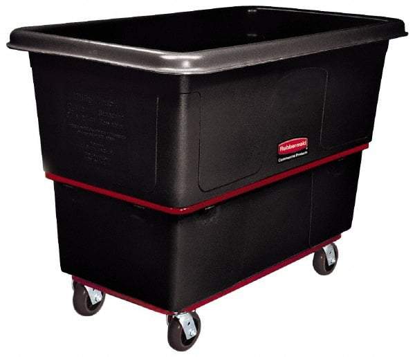 Rubbermaid - 700 Lb Load Capacity, 8 Cu Ft, Polyethylene Utility Truck - 26" Wide x 38-3/8" Long x 28-3/4" High, Black - Makers Industrial Supply