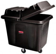 Rubbermaid - 600 Lb Load Capacity, 20 Cu Ft, Polyethylene Cube Truck - 34-1/8" Wide x 48" Long x 36-1/2" High, Black - Makers Industrial Supply