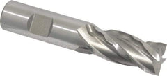 Weldon - 3/4" Diam, 1-5/8" LOC, 4 Flute High Speed Steel Roughing & Finishing Square End Mill - Uncoated, 3-7/8" OAL, 3/4" Shank Diam, Weldon Shank, 30° Helix, Centercutting, Regular Length - Makers Industrial Supply