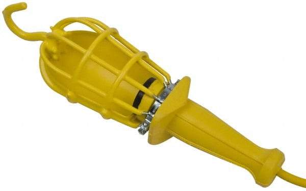 Woodhead Electrical - 240 Volt, 100 Watt, Electric, Incandescent Portable Handheld Work Light - 50' Cord, 1 Head, 1,000 Lumens, Zinc-Plated Steel, 101.6mm Wide x 374.65mm High - Makers Industrial Supply