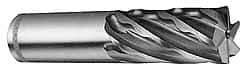 Weldon - 1-1/4" Diam, 3" LOC, 6 Flute Cobalt Roughing & Finishing Square End Mill - Uncoated, 5-1/2" OAL, 1-1/4" Shank Diam, Weldon Shank, 30° Helix, Non-Centercutting - Makers Industrial Supply