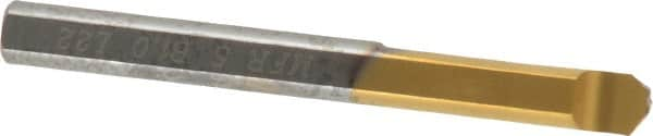 Carmex - 0.04" Groove Width, 0.24" Min Hole Diam, 7/8" Max Hole Depth, Face Grooving Tool - 0.06" Projection, 2" OAL, Solid Carbide, TiN Finish - Exact Industrial Supply