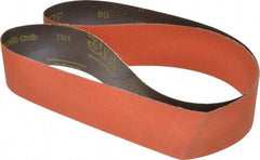 3M - 2-1/2" Wide x 60" OAL, 80 Grit, Ceramic Abrasive Belt - Ceramic, Medium, Coated, YF Weighted Cloth Backing, Wet/Dry, Series 777F - Makers Industrial Supply