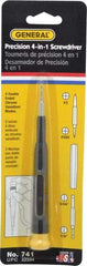 General - 4 Piece Bit Screwdriver - Phillips, Slotted, Precision - Makers Industrial Supply