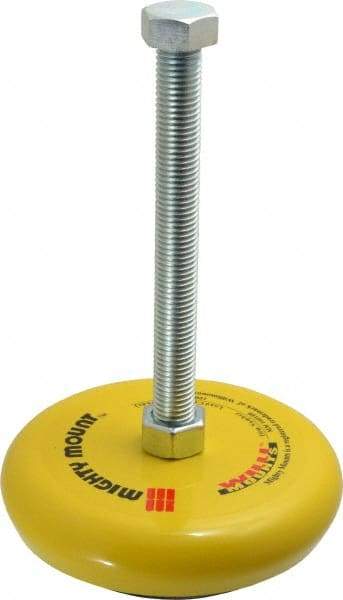 Gibraltar - 4,200 Lb Capacity, 3/4-10 Thread, Zinc Stud, Machine Socket Mount Leveling Mount - 203.2mm Stud Length, 152.4mm Base Diam, Elastomer Pad - Makers Industrial Supply