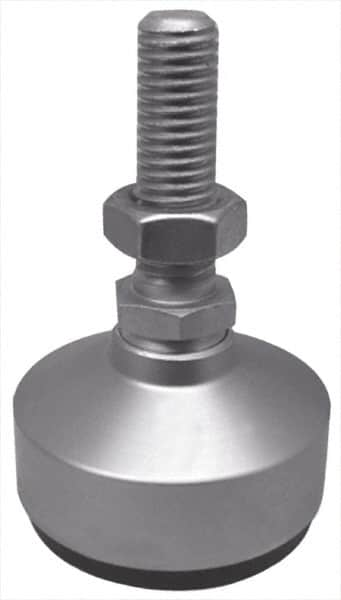 Gibraltar - 325 Lb Capacity, 3/4-10 Thread, 4-1/8" OAL, Stainless Steel Stud, Studded Socket Mount Leveling Mount - 2" Stud Length, 3" Base Diam, Stainless Steel Pad, 1-1/16" Hex - Makers Industrial Supply