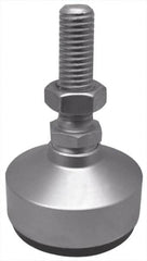 Gibraltar - 2400 Lb Capacity, 1/2-13 Thread, 3-3/4" OAL, Stainless Steel Stud, Studded Socket Mount Leveling Mount - 2" Stud Length, 1-7/8" Base Diam, Stainless Steel Pad, 3/4" Hex - Makers Industrial Supply