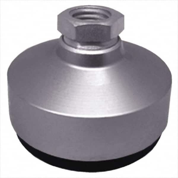 Gibraltar - 4400 Lb Capacity, 5/8-11 Thread, 1-7/8" OAL, Stainless Steel Stud, Tapped Socket Mount Leveling Pad - 2-1/2" Base Diam, Stainless Steel Pad, 7/8" Hex - Makers Industrial Supply