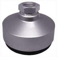 Gibraltar - 4400 Lb Capacity, 5/8-11 Thread, 1-7/8" OAL, Stainless Steel Stud, Tapped Socket Mount Leveling Pad - 2-1/2" Base Diam, Stainless Steel Pad, 7/8" Hex - Makers Industrial Supply