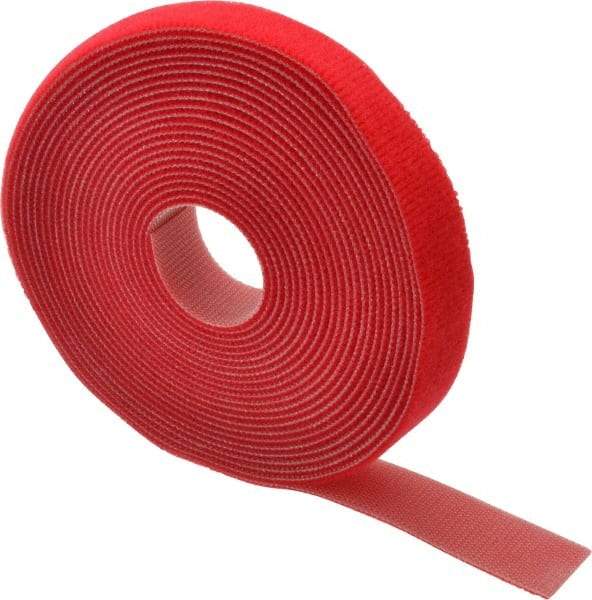 SpeedTech - 15' Long Red Nylon & Polyethylene Hook & Loop Strap - 50 Lb Tensile Strength - Makers Industrial Supply