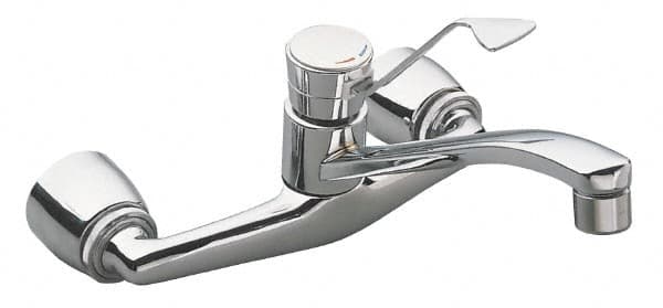 Moen - Wall Mount, Kitchen Faucet with Spray - One Handle, Lever Handle, Standard Spout - Makers Industrial Supply