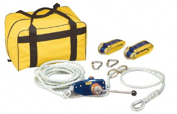 Horizontal Lifeline Systems; Type: Temporary Horizontal Lifeline System; Length (Feet): 60.0 ft; Diameter (Inch): 5/8; Contents: Unitensioner; (2) Anchor Slings; Lifeline; (2) Carabiners; (2) Lanyards; (2) O-Rings; Carrying Bag; PSC Code: 4240; Number of