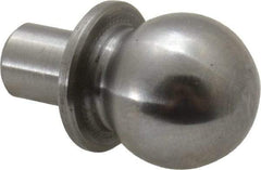 Jergens - 1/2" Ball Diam, 1/4" Shank Diam, Steel Construction Tooling Ball - 5/8" Ball Center to Shank Bottom, 5/16" Ball Center to Shoulder Bottom, with Shoulder - Makers Industrial Supply