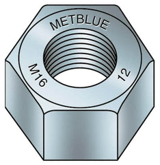 Value Collection - M36x4.00 Metric Coarse Steel Right Hand Hex Nut - 55mm Across Flats, 29mm High, Metric Blue Finish - Makers Industrial Supply