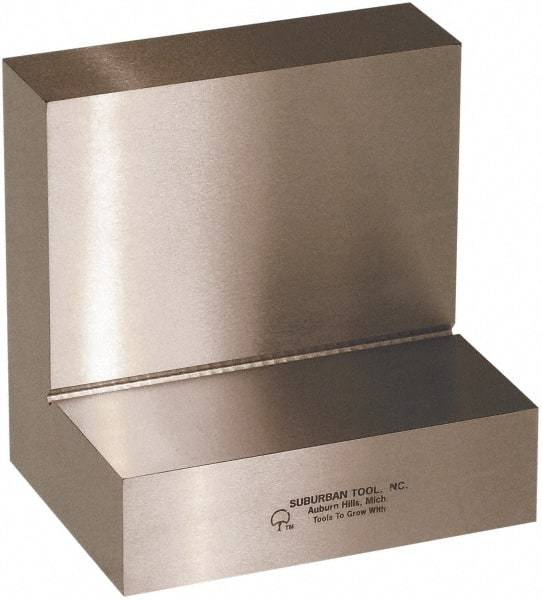 Suburban Tool - 4" Wide x 4" Deep x 3" High Steel Precision-Ground Angle Plate - Standard Plate, Flat Surface, Open End, 1-1/8" Thick, Single Plate - Makers Industrial Supply