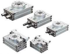 SMC PNEUMATICS - 45mm Table Diam x 15mm Piston Diam Rotary Actuator Table - 14 to 145 psi, 17.53 LBF Radial Load, 16.64 LBS Thrust Load Up, 17.53 LBS Thrust Load Down, M5x0.8 Port, 92mm Long x 50mm Wide x 34mm High - Makers Industrial Supply