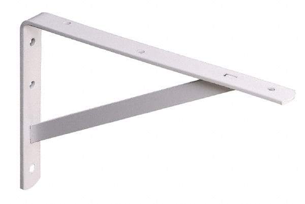 Knape & Vogt - 1,000 Lb Capacity, White Finish, L-Bracket - 20" Long, 13.1" High - Makers Industrial Supply