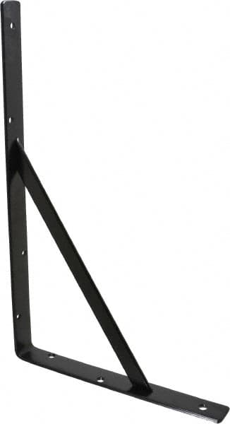 Knape & Vogt - 1,000 Lb Capacity, Black Epoxy Coated, L-Bracket - 16" Long, 10" High - Makers Industrial Supply