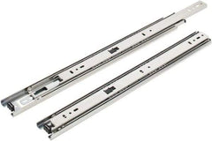 Knape & Vogt - 16" Slide Length, 16" Travel Length, Steel Precision Drawer Slide - 1/2" Wide, 1-13/16" High, 100 Lb Capacity at Full Extension, Chrome Finish - Makers Industrial Supply