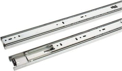 Knape & Vogt - 24" Slide Length, 24" Travel Length, Steel Precision Drawer Slide - 1/2" Wide, 1-13/16" High, 100 Lb Capacity at Full Extension, Chrome Finish - Makers Industrial Supply