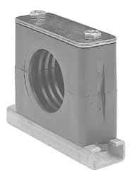 HYDAC - 3.46" Wide x 2.83" High x 1.18" Deep, Polypropylene Standard Duty C-Rail Mount Vibration-Control Clamp - Carbon Steel Plate, Mount with C-Rail Nuts, Top plates, Clamp Pairs, and Bolts - Makers Industrial Supply