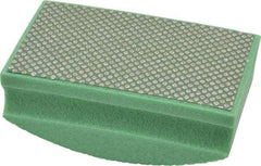 AMPLEX - Medium Grade, 60 Grit, Diamond Hand Pad - Green, 2-1/8" Wide x 3-1/2" Long x 1-1/2" Thick, Coated - Makers Industrial Supply