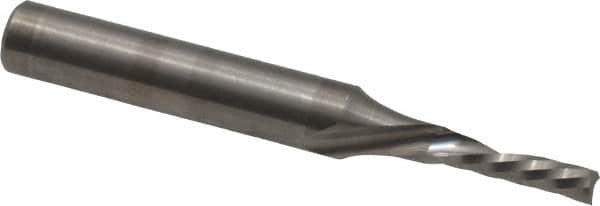 Onsrud - 1/8" Cutting Diam x 1/2" Length of Cut, 1 Flute, Downcut Spiral Router Bit - Uncoated, Right Hand Cut, Solid Carbide, 2" OAL x 1/4" Shank Diam, Single Edge, 21° Helix Angle - Makers Industrial Supply