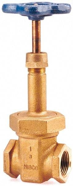 NIBCO - 2-1/2" Pipe, Class 150, Threaded Bronze Solid Wedge Rising Stem Gate Valve - 300 WOG, 150 WSP, Bolted Bonnet - Makers Industrial Supply