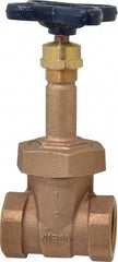 NIBCO - 1" Pipe, Class 150, Threaded Bronze Solid Wedge Rising Stem Gate Valve - 300 WOG, 150 WSP, Bolted Bonnet - Makers Industrial Supply