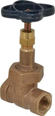 NIBCO - 1/2" Pipe, Class 150, Threaded Bronze Solid Wedge Rising Stem Gate Valve - 300 WOG, 150 WSP, Bolted Bonnet - Makers Industrial Supply