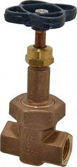 NIBCO - 1/2" Pipe, Class 200, Threaded Bronze Alloy Solid Wedge Rising Stem Gate Valve - 400 WOG, 200 WSP, Union Bonnet - Makers Industrial Supply