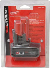 Milwaukee Tool - 12 Volt Lithium-Ion Power Tool Battery - 3 Ahr Capacity, 1/2 hr Charge Time, Series M12 XC RED - Makers Industrial Supply