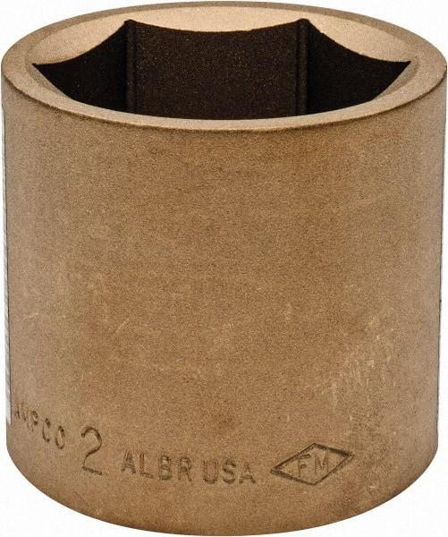 Ampco - 2", 3/4" Drive, Standard Hand Socket - 6 Points, 2-9/16" OAL, Aluminum Bronze - Makers Industrial Supply