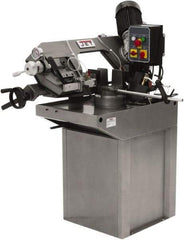 Jet - 7 x 7" Max Capacity, Manual Step Pulley Horizontal Bandsaw - 137 to 275 SFPM Blade Speed, 230 Volts, 45°, 3 Phase - Makers Industrial Supply