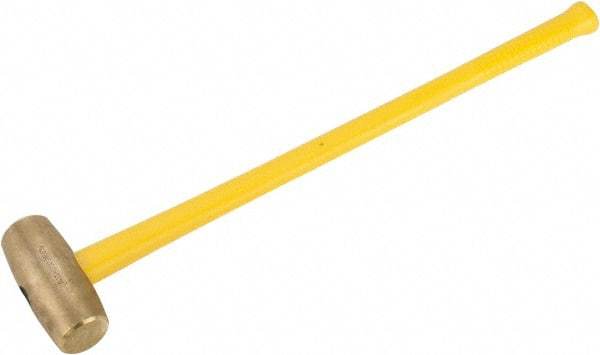 American Hammer - 12 Lb Head Nonsparking Hammer - 34" OAL, 31" Long Fiberglass Handle - Makers Industrial Supply