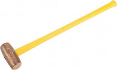 American Hammer - 12 Lb Head Nonsparking Hammer - 34" OAL, 31" Long Fiberglass Handle - Makers Industrial Supply