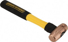 American Hammer - 1-1/2 Lb Head Nonsparking Mallet - 12" OAL, 11" Long Fiberglass Handle - Makers Industrial Supply