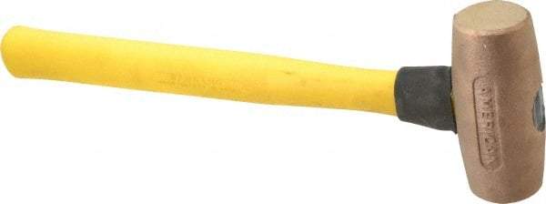 American Hammer - 4 Lb Head Nonsparking Mallet - 14-1/2" OAL, 13" Long Fiberglass Handle - Makers Industrial Supply