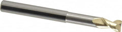 Accupro - 1/4", 3/8" LOC, 1/4" Shank Diam, 2-1/2" OAL, 2 Flute, Solid Carbide Square End Mill - Single End, ZrN Finish, Spiral Flute, 45° Helix, Centercutting, Right Hand Cut, Right Hand Flute - Makers Industrial Supply